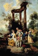 Johann Conrad Seekatz Die Familie Goethe in Schafertracht painting